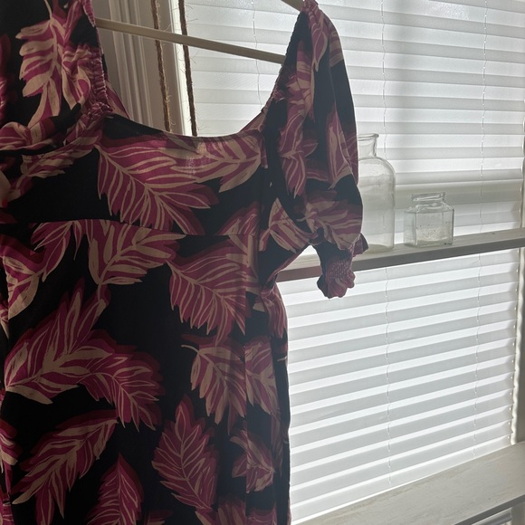 bright print puff sleeve mini dress - Picture 4 of 4